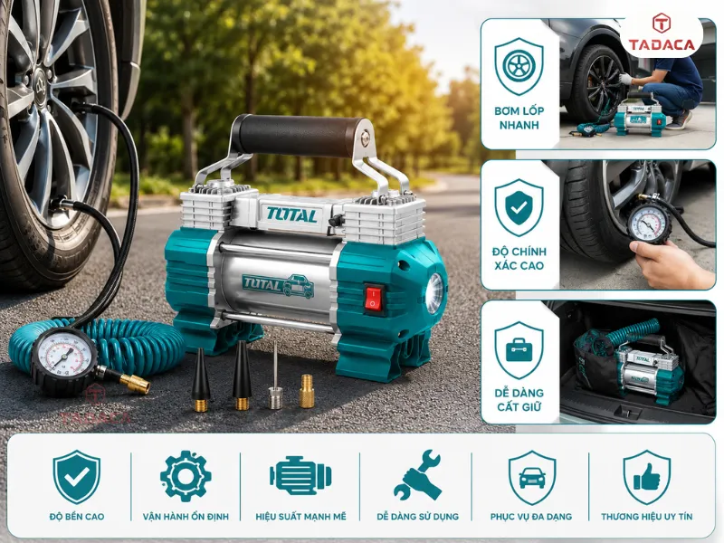 điểm mạnh vượt trội của bơm lốp Total