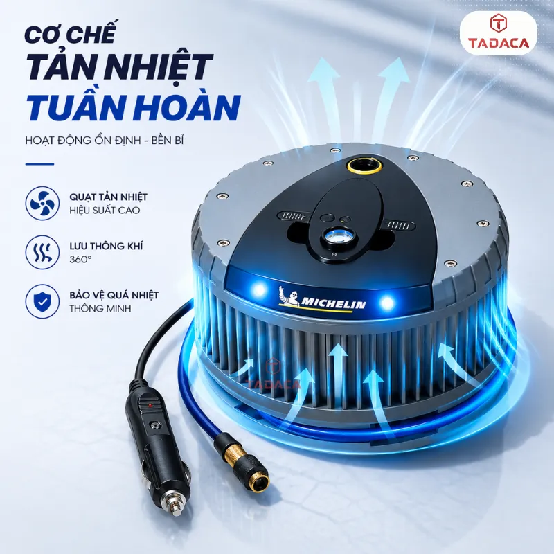 Cơ chế tản nhiệt tuần hoàn của bơm lốp michelin 12260