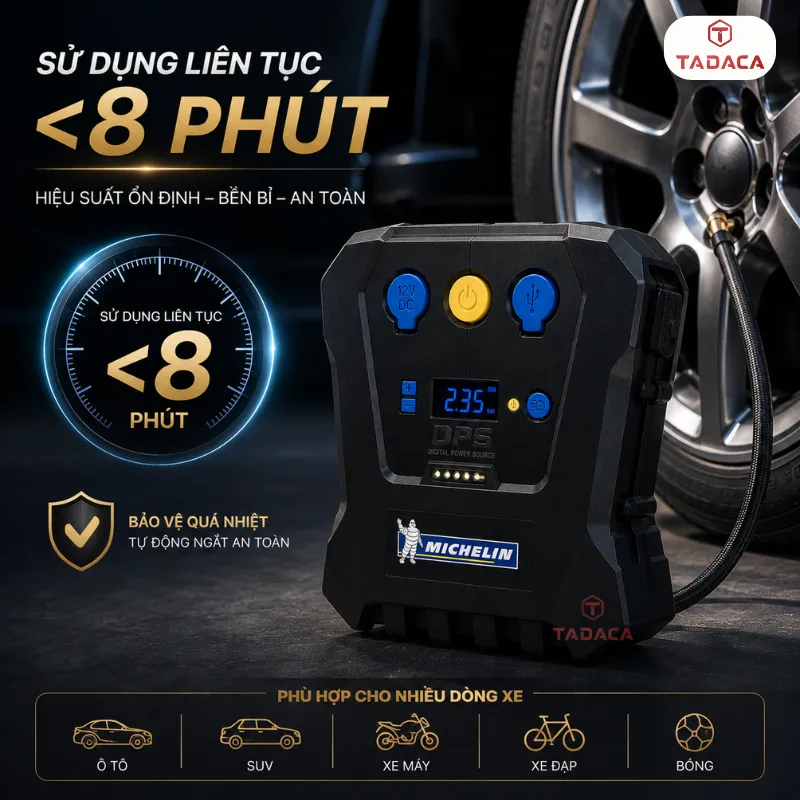 lưu ý khi bơm lốp michelin 12264