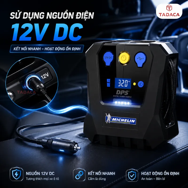 bơm michelin 12266 dùng nguồn điện 12V
