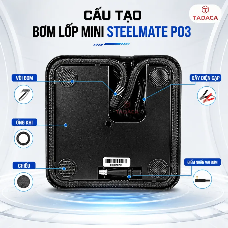cấu tạo của bơm lốp Steelmate P03