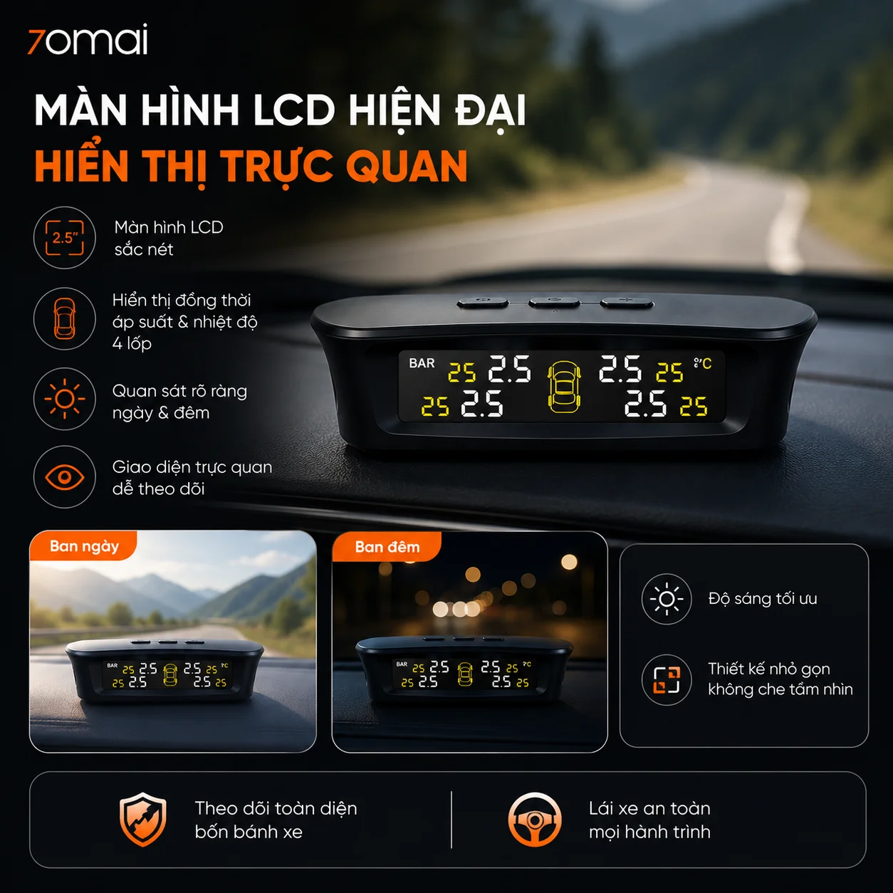 Màn hình LCD hiện đại, hiển thị trực quan và dễ quan sát