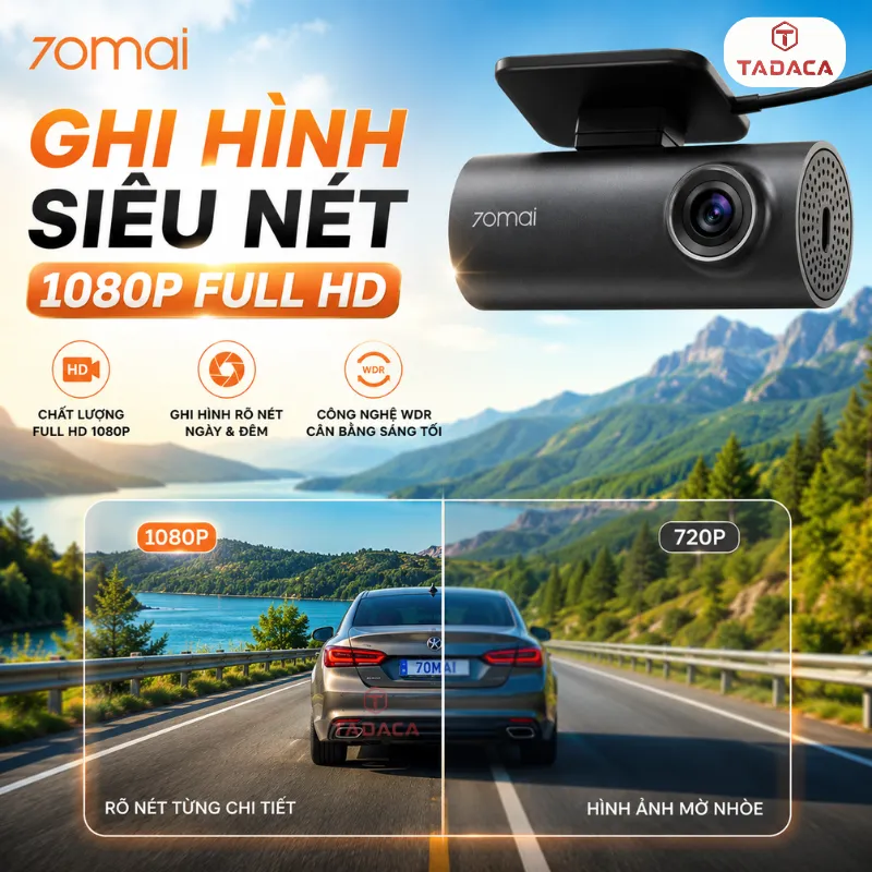 camera hành trình 70Mai ghi hình siêu nét