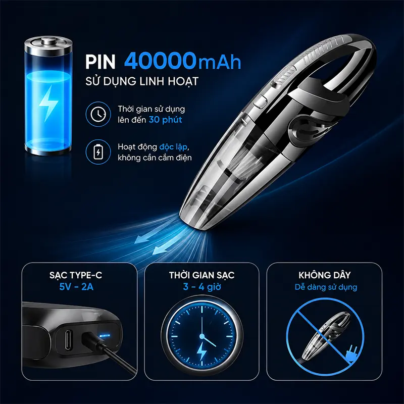 Pin 4000mAh mang lại khả năng sử dụng linh hoạt