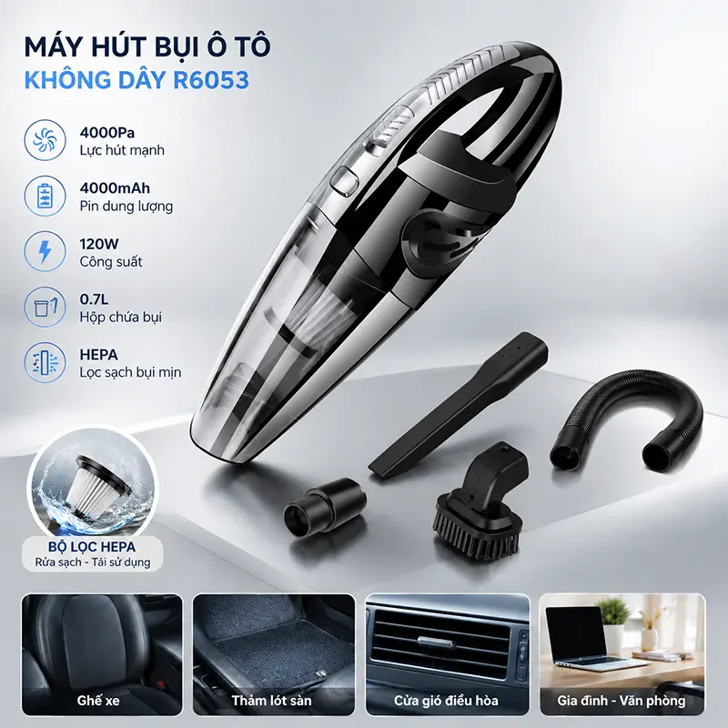 Máy Hút Bụi Ô Tô Không Dây R6053