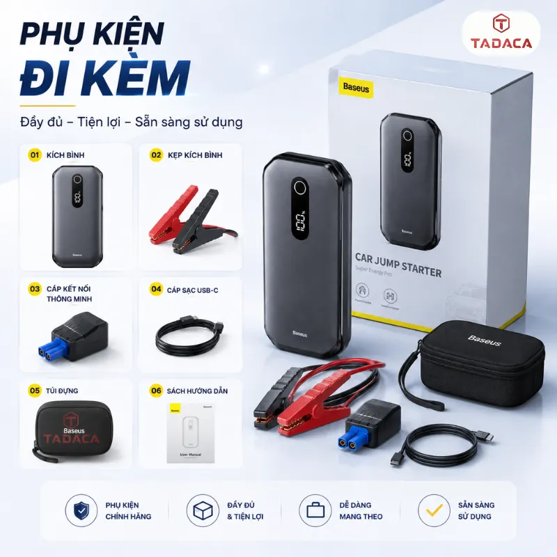 Phụ kiện đi kèm kích bình baseus