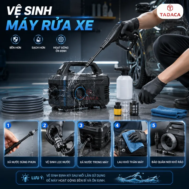 vệ sinh và bảo dưỡng máy rửa xe ô tô