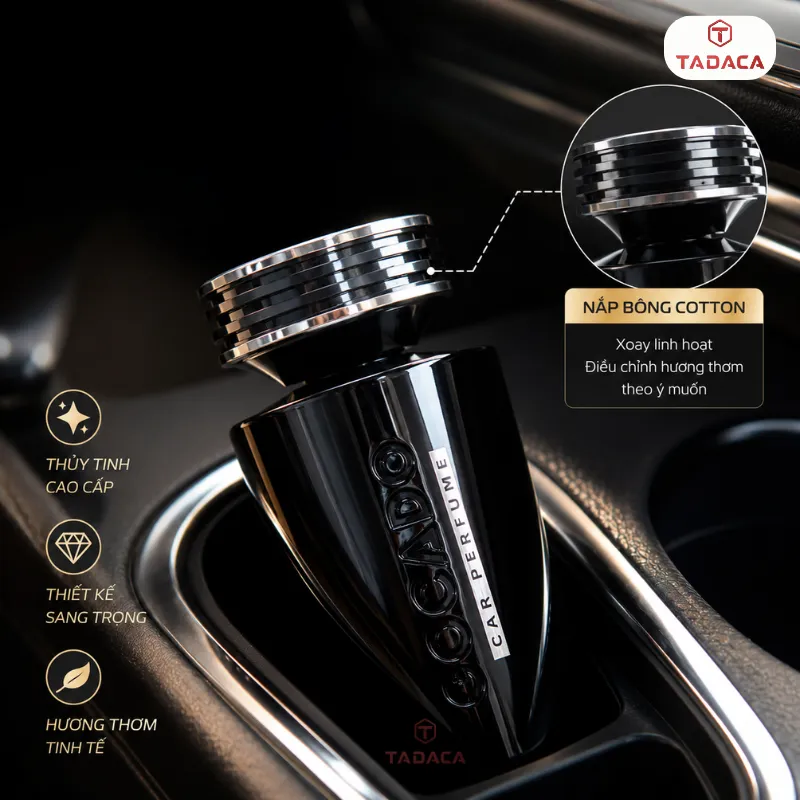 nước hoa ô tô Gocado Black Diamond có 3 nấc xoay