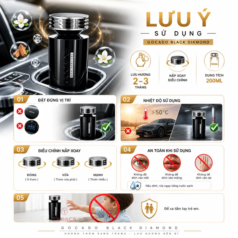 Những lưu ý khi sử dụng nước hoa Gocado Black Diamond