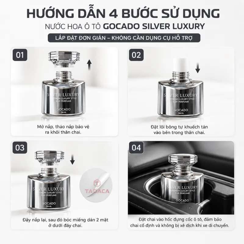 Các bước sử dụng nước hoa Gocado Silver Luxury