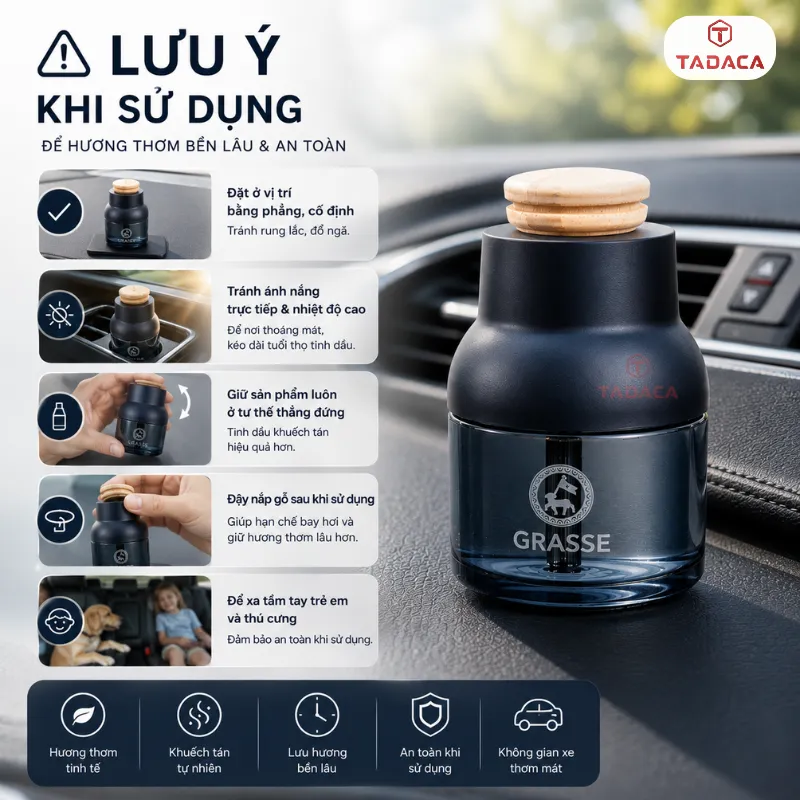 lưu ý quan trọng khi sử dụng nước hoa ô tô Grasse Blue Edition Aqua