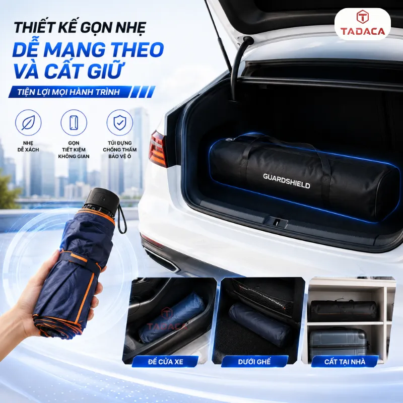 ô che ô tô Thiết Kế Gọn Nhẹ, Dễ Mang Theo Và Cất Giữ