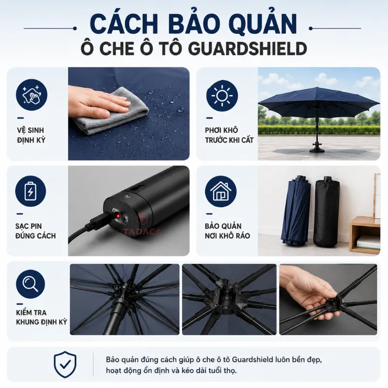 Cách bảo quản ô che ô tô Guardshield đúng cách