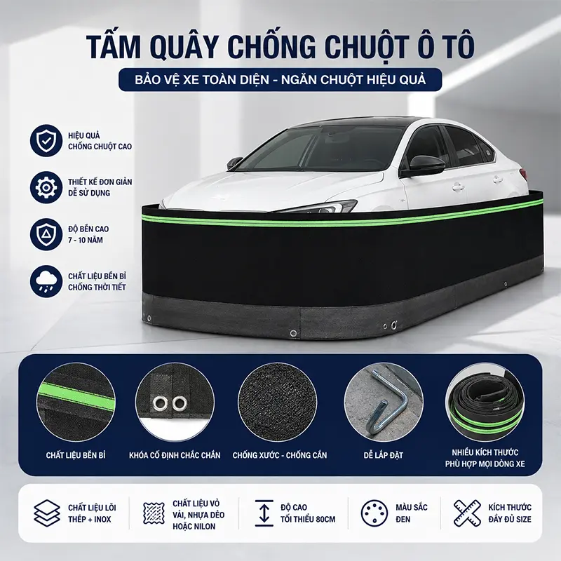 Thông tin sản phẩm tấm quây chống chuột ô tô cao cấp