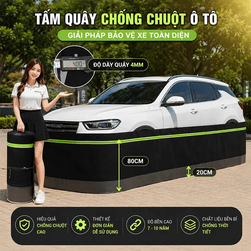 Cách chọn kích thước tấm quây chuột ô tô sao cho phù hợp