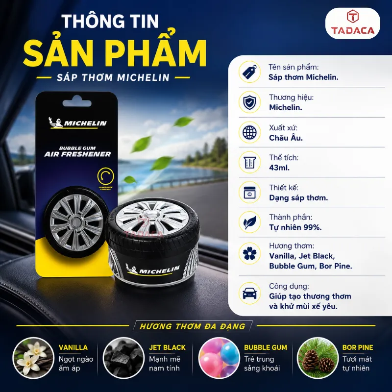 Thông tin sản phẩm sáp thơm ô tô Michelin chính hãng