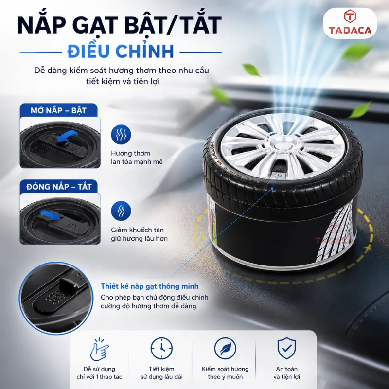 Nắp gạt bật/tắt của sáp thơm Michelin