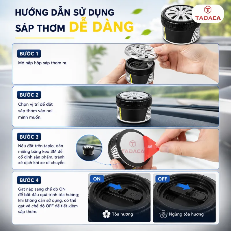 Hướng dẫn sử dụng sáp thơm ô tô Michelin chính hãng cao cấp