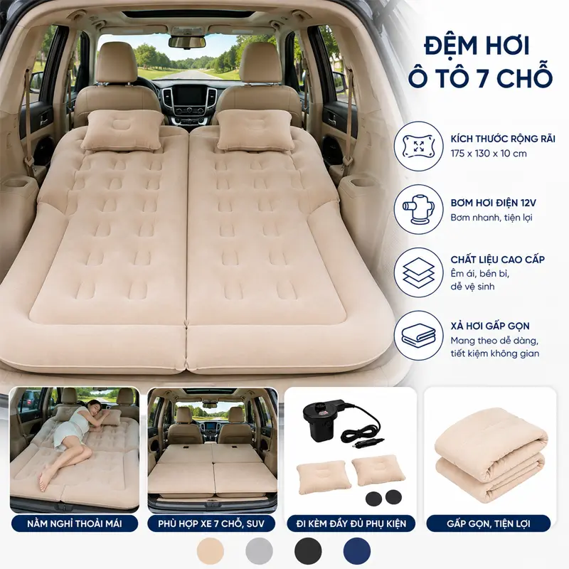 Thông tin sản phẩm đệm hơi ô tô 7 chỗ cao cấp