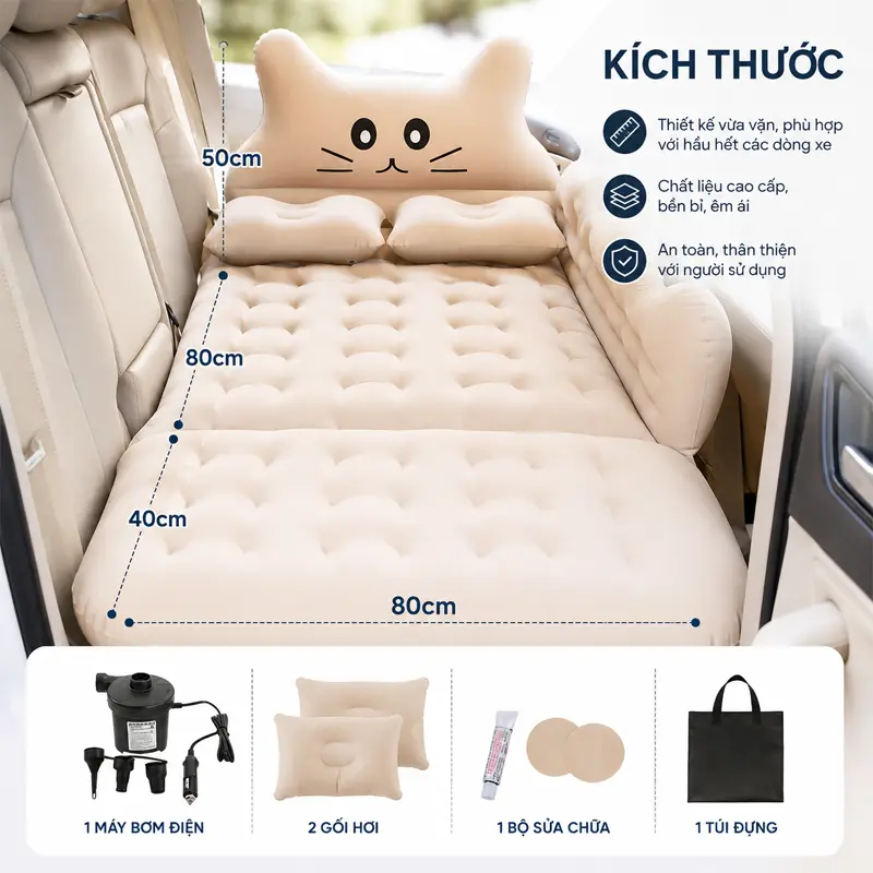 Thông tin sản phẩm đệm hơi ô tô con mèo