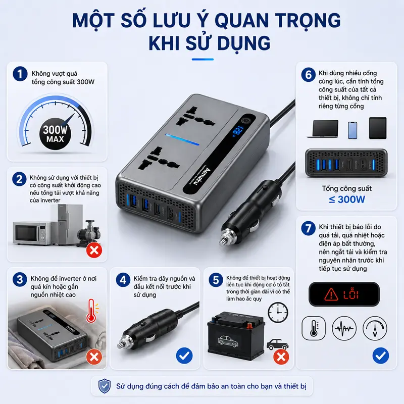 Một số lưu ý quan trọng khi sử dụng