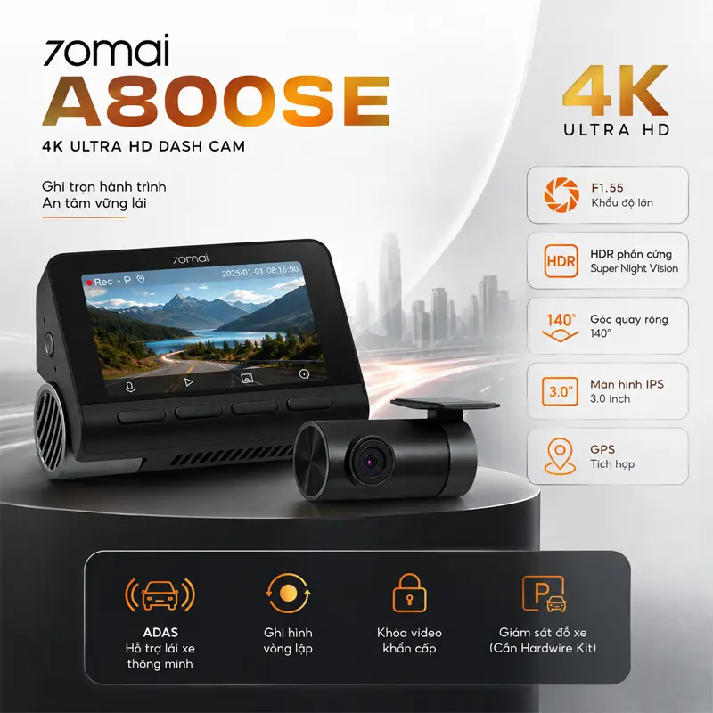 Thông tin sản phẩm camera hành trình 70mai A800SE