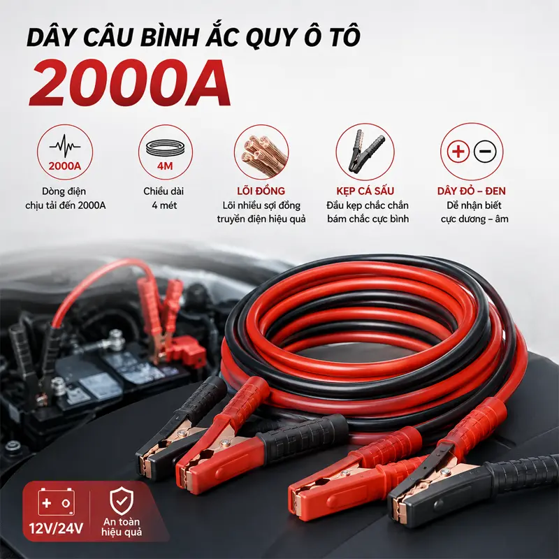 Dây câu bình ắc quy ô tô 2000A