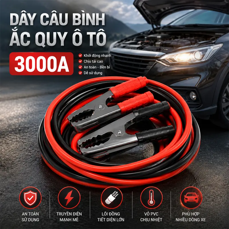 Dây câu bình ắc quy ô tô 3000A