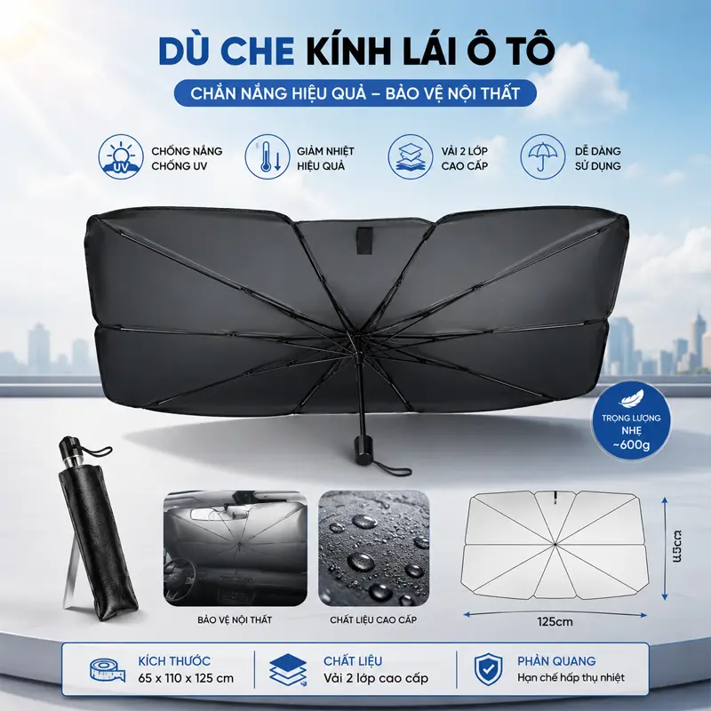 Thông tin sản phẩm dù che kính lái ô tô