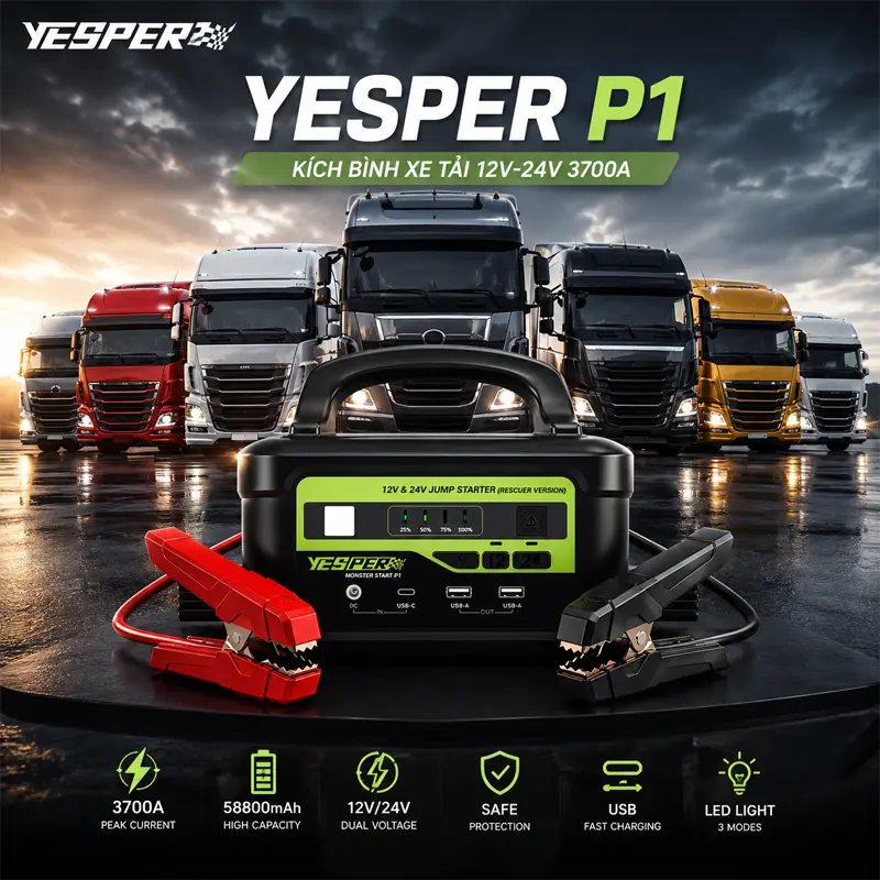 Bộ kích bình xe tải Yesper P1 3700A cứu hộ cho xe tải hạng trung và hạng nặng