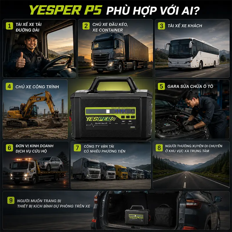 Kích bình xe tải Yesper P5 phù hợp với ai?  