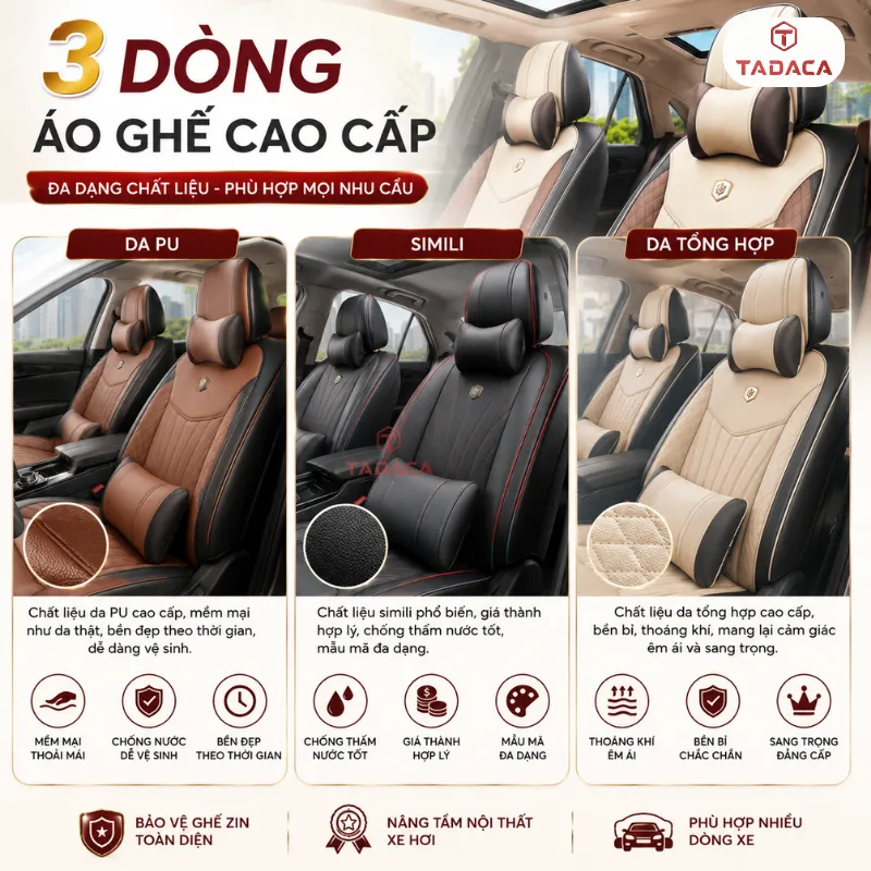 Áo Ghế Da PU, Simili Và Da Tổng Hợp