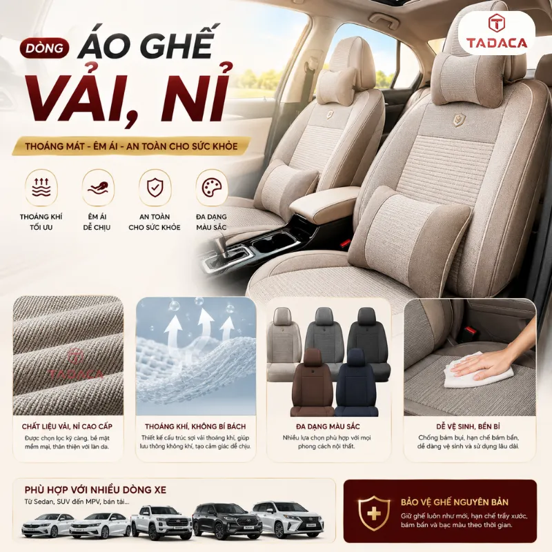 Áo Ghế Vải, Nỉ Và Chất Liệu Thoáng Khí