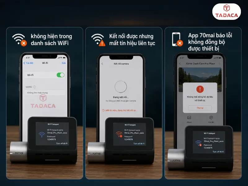 lỗi thường gặp khi kết nối Camera 70mai Pro Plus