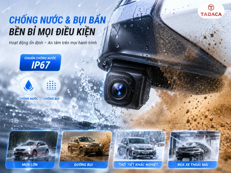 Khả năng chống nước và bụi của camera cặp lề ô tô