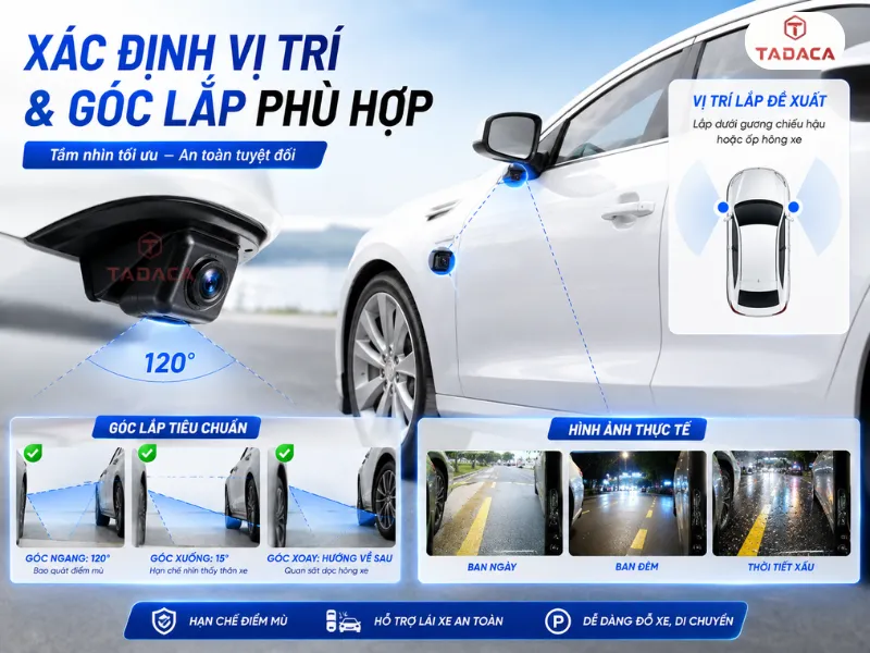 Xác định vị trí và góc lắp phù hợp