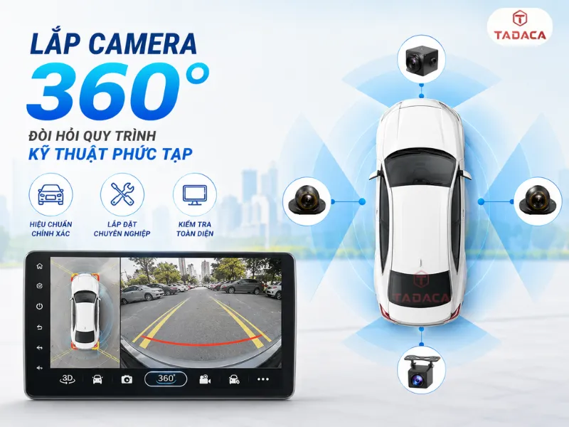 Lắp camera 360° không chỉ là gắn 4 mắt camera lên xe