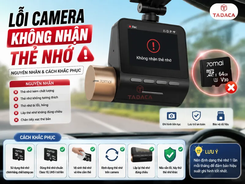 Camera xiaomi 70mai lite không nhận thẻ nhớ