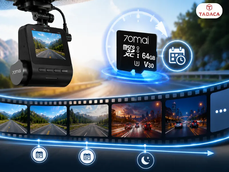 Thời gian lưu trữ của từng loại thẻ nhớ camera hành trình 70mai lite