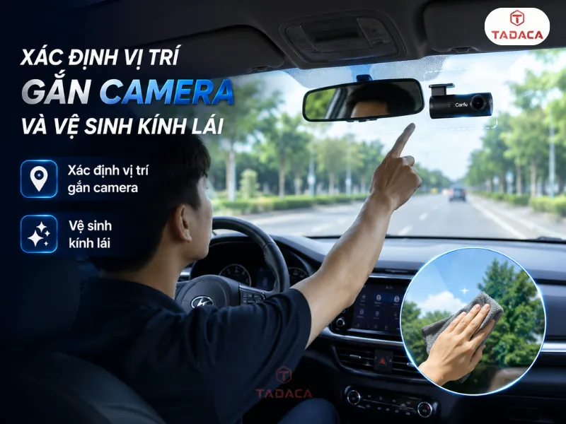 Xác định vị trí gắn camera và Vệ sinh kính lái