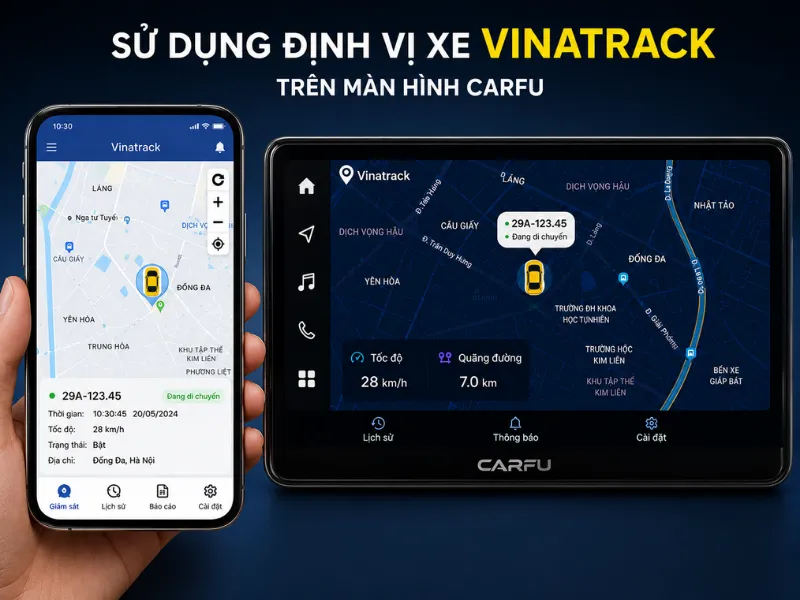 Cách sử dụng định vị xe Vinatrack trên màn hình Carfu