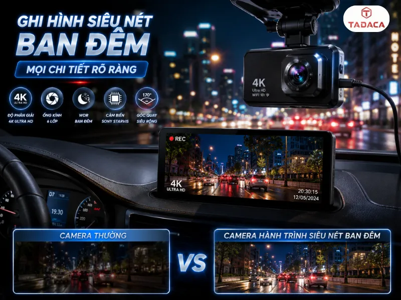 Review thực tế camera hành trình để taplo ban đêm