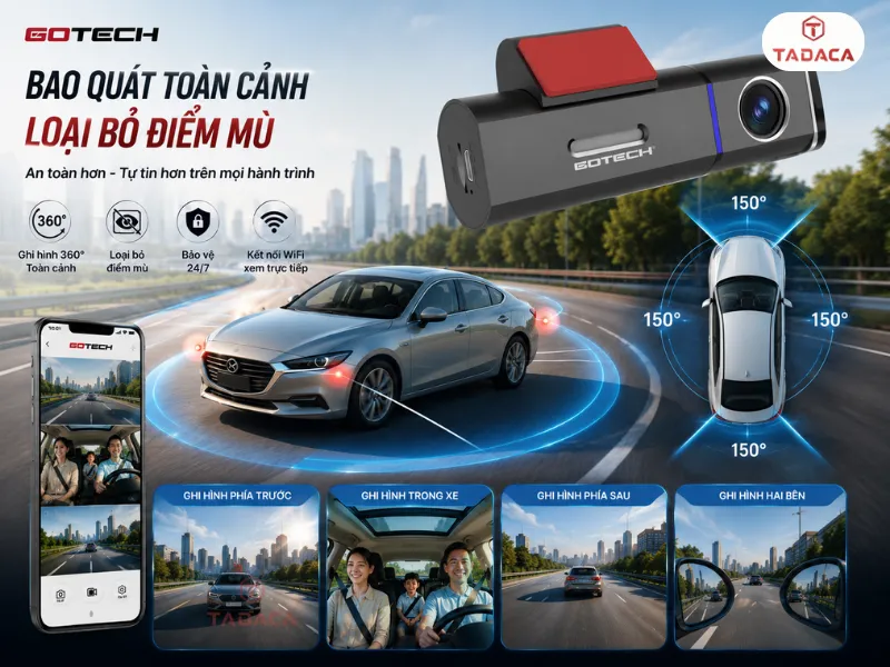 camera hành trình gotech hạn chế tối đa điểm mù