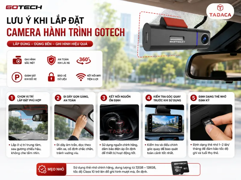 Lưu Ý Khi Lắp Đặt Camera Hành Trình Gotech