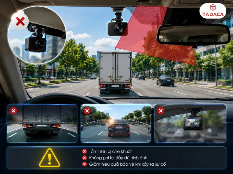 Lắp camera sai vị trí, góc quay không chuẩn