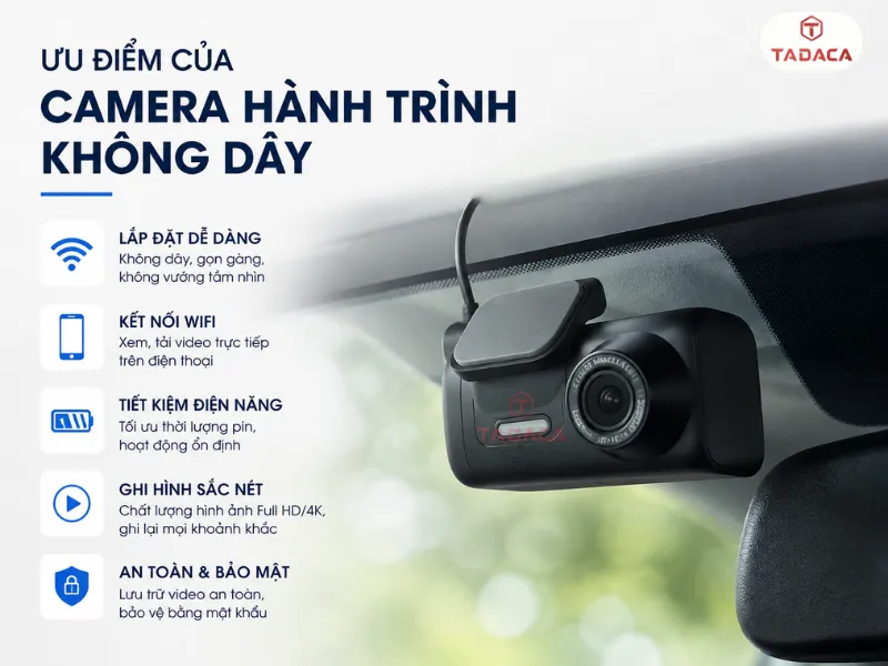 Ưu điểm của camera hành trình không dây