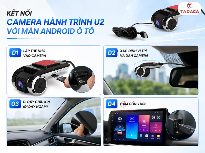 Cách kết nối camera hành trình U2 với màn Android ô tô từ A-Z