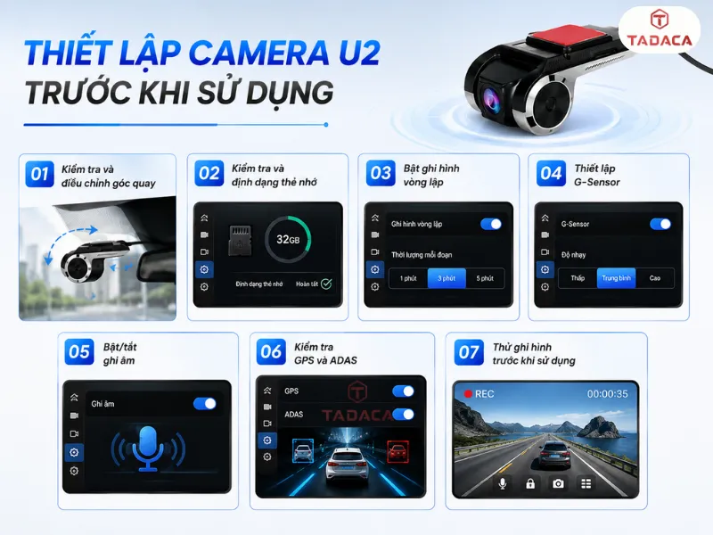 Thiết lập camera U2 trước khi sử dụng