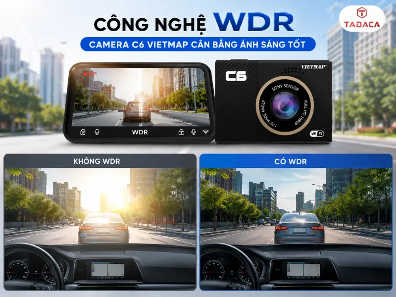 Công nghệ WDR camera C6 Vietmap cân bằng ánh sáng tốt