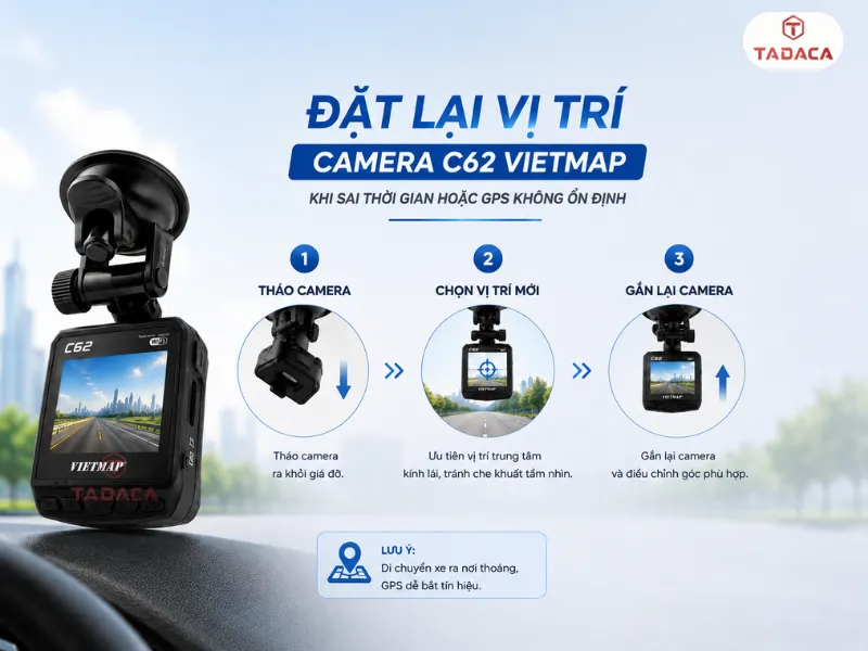 Đặt lại vị trí C62 bị sai thời gian hoặc GPS không ổn định